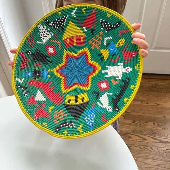 African Zulu Telephone Wire Basket / Bowl Woven Platter - Picture 10 of 15